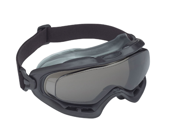 Lunette à évent indirect avec monture noire, lentille ambre et revêtement 4A - sangle FR