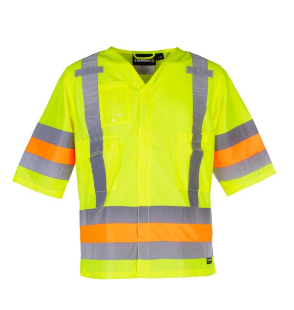 Manteau de signaleur à manches courtes, jaune