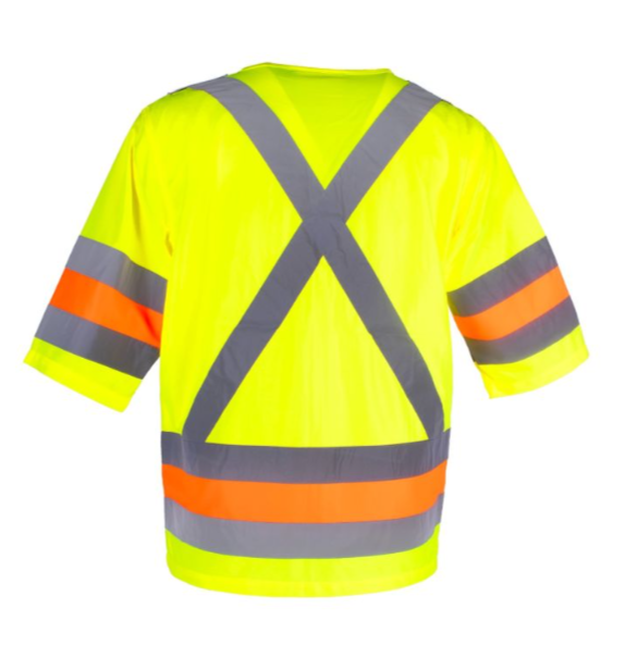 Manteau de signaleur à manches courtes, jaune