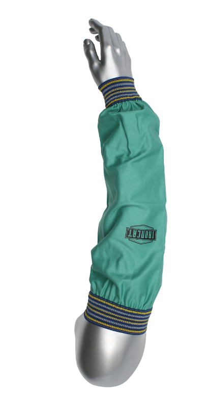 Manches de cape en satinette 100% coton traité ignifuge avec extrémités élastiques bleu/or