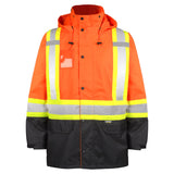 Manteau de pluie haute visibilité 300 derniers, Orange