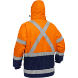 Manteau pour le froid extrême avec bas bleu marin et X au dos Bisley, polyester, orange haute visibilité