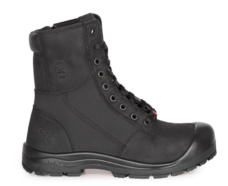 Pf368 Bottes de travail 8" en cuir, cap en acier pour femme, framboise, grandeur 5.5