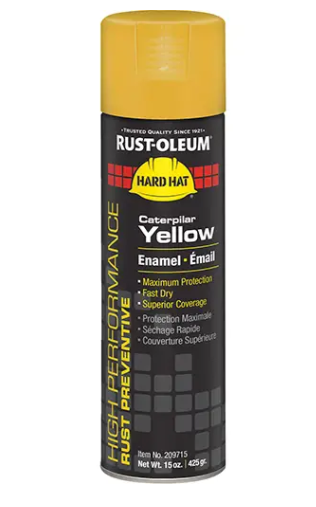 Peinture en aérosol pour équipement agricole du système V2100, jaune Caterpillar, brillant, 15 oz, canette aérosol
