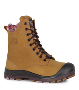 PF358, camel, bottes  de travail 8" en cuir, cap en acier pour femme
