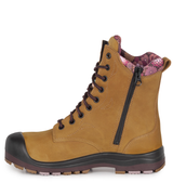 PF358, camel, bottes  de travail 8" en cuir, cap en acier pour femme