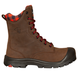 PF358, brun, bottes  de travail 8" en cuir, cap en acier pour femme