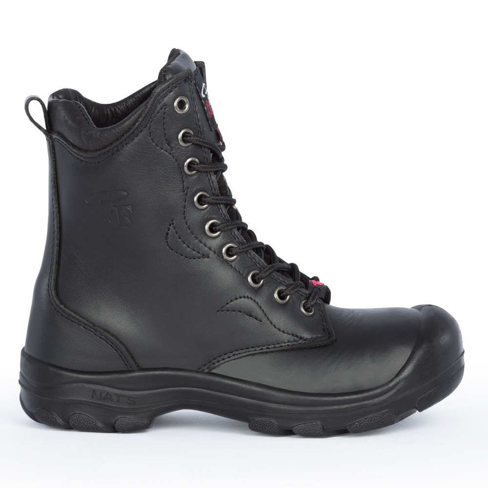 S552, noir, bottes  de travail 8" en cuir, cap en acier pour femme
