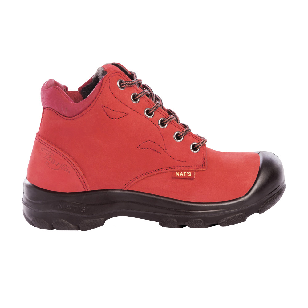 S556, rouge, bottes  de travail 6" en cuir nubuck, cap en acier pour femme