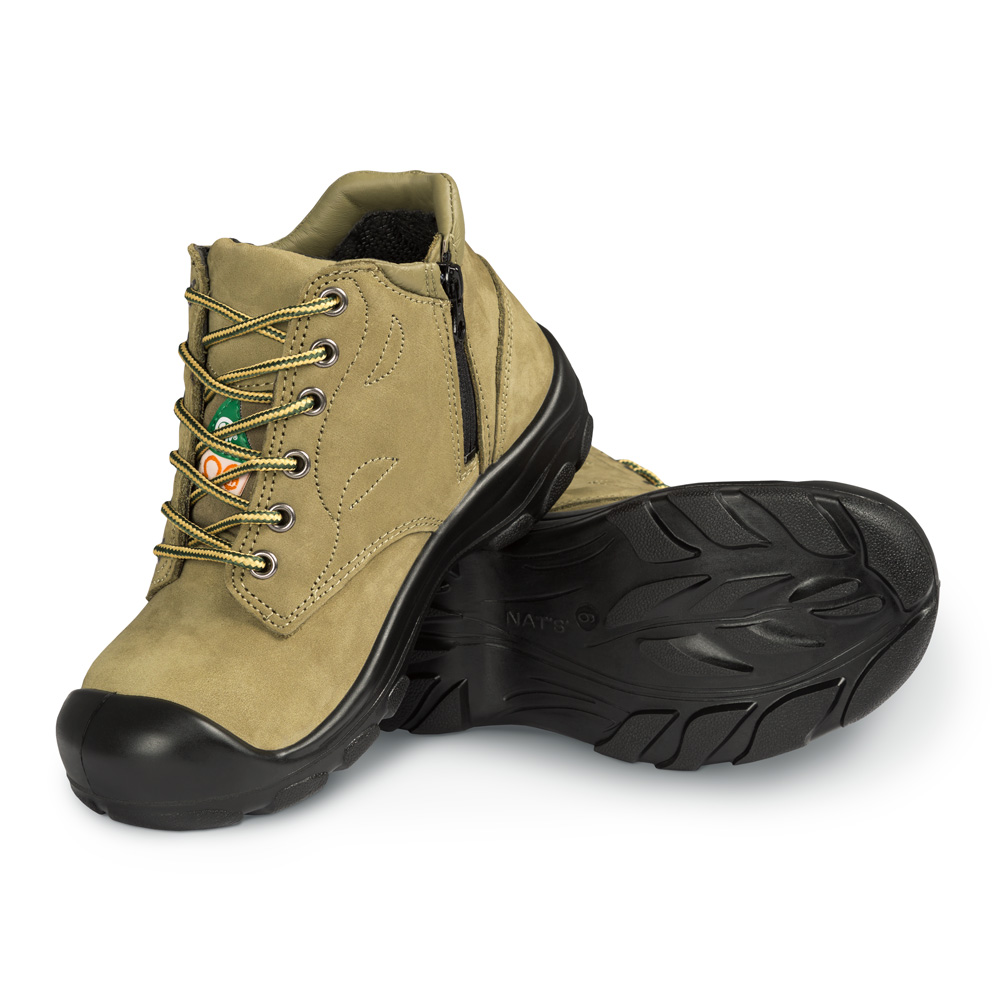 S556 Kaki, bottes  de travail 6" en cuir nubuck, cap en acier pour femme