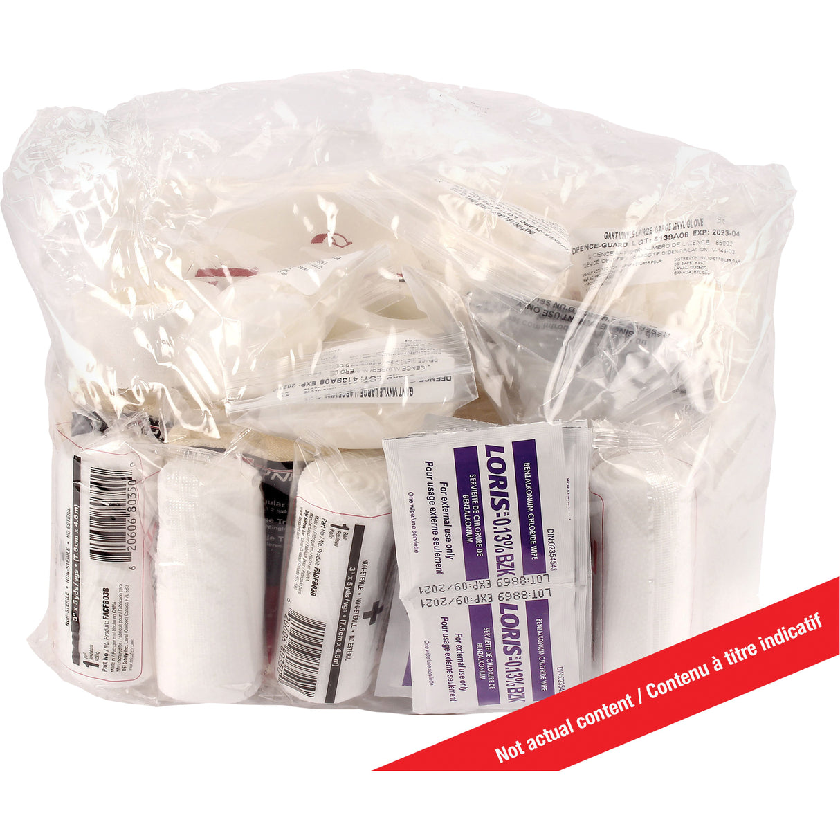 Ensemble de recharge pour trousse de premiers soins , répond à la norme CSA z1220-17 type 3 environnements à haut risque, moyen (26-50 travailleurs), classe 1