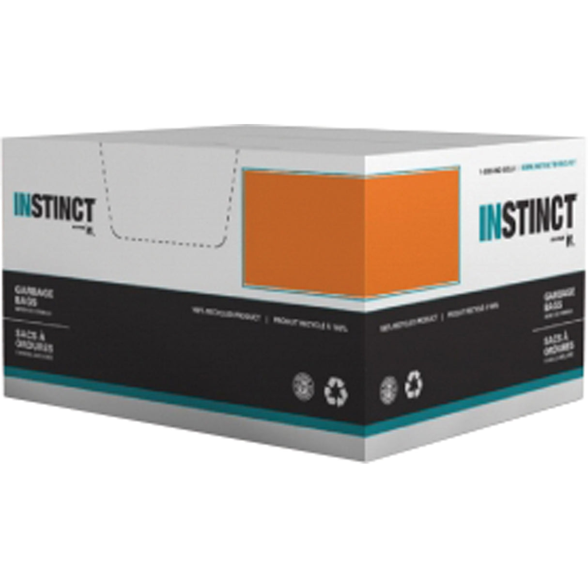 Paquet de 100 sacs à déchets de calibre industriel, T-Fort, 50" la x 35" lo, 1,2 mil, Noir