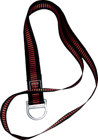 LV102150, Sangle d'amarrage qui peut également servir de sangle d'évacuation, à connecter au dé dorsal du harnais - 1,5 m