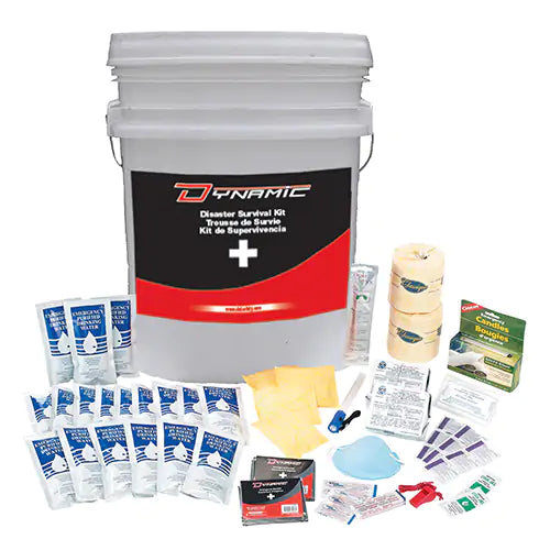 Trousse de premiers soins pour préparation aux situations d'urgence , Dispositif médical Classe 1, 3 personnes / 3 jours - Seau en plastique