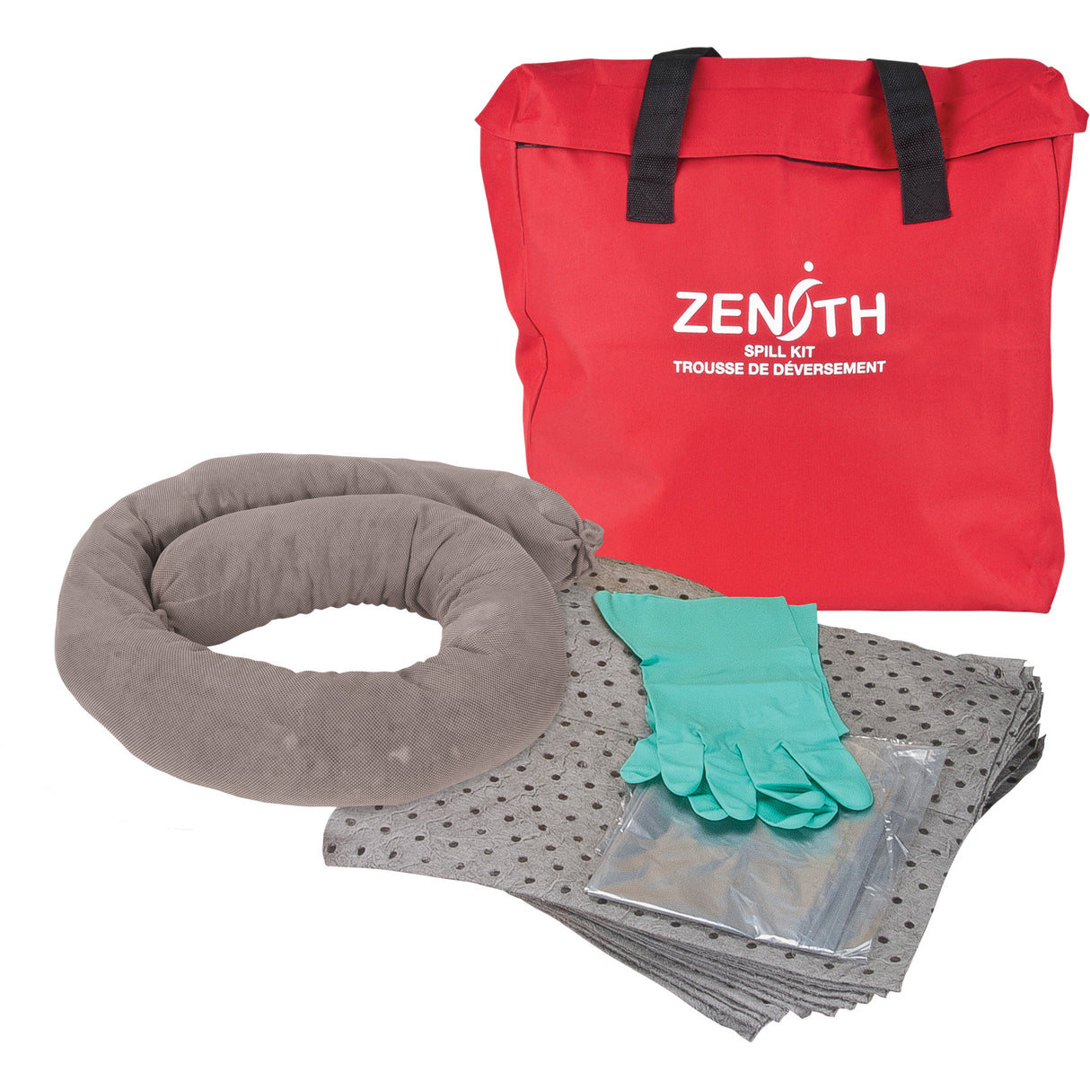 Trousse de lutte contre les déversements de première qualité, universel, sac, absorbance de 5 gal. US