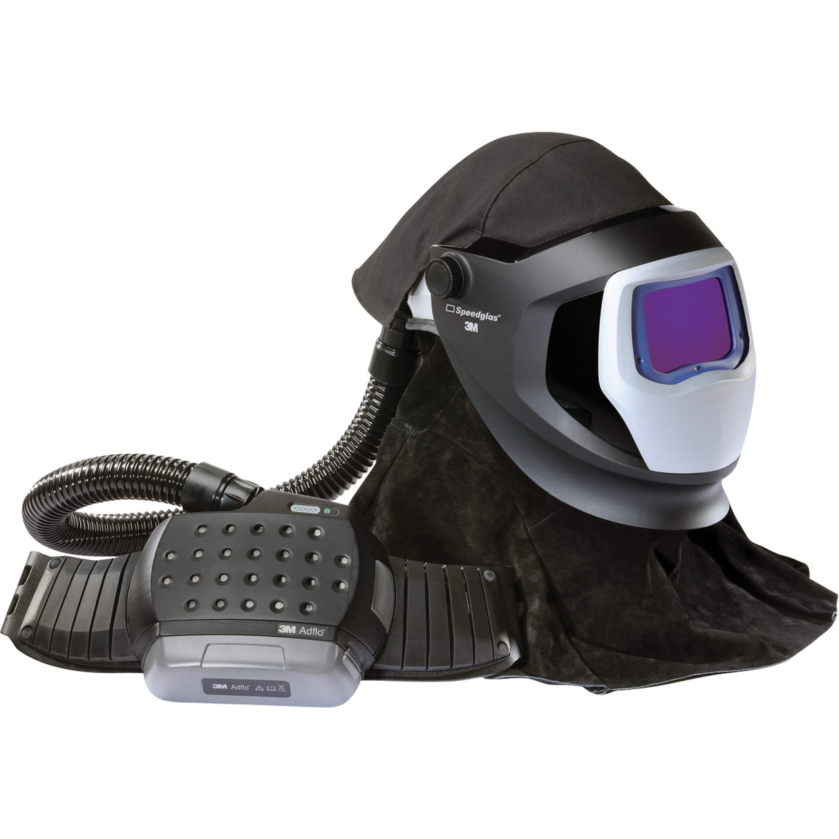 Ensemble de mise à niveau du système de respirateur à épuration d'air propulsé Adflo avec casque Versaflo de la série M et écran de soudage Speedglas, masque de soudage, pile Lithium-ion