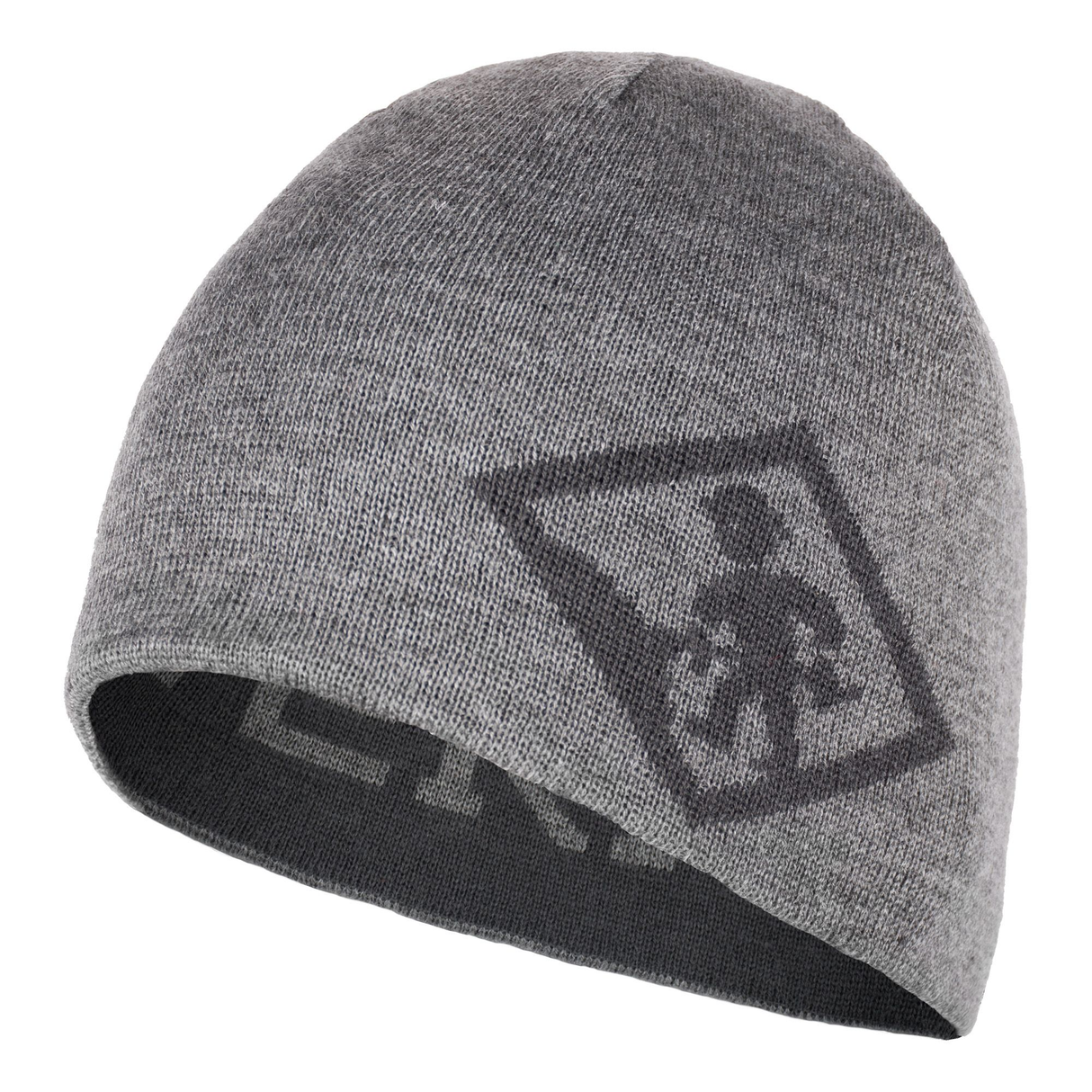 Tuque jacquart réversible, gris foncé/Gris pâle, taille unique