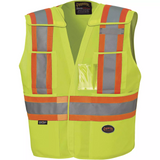 6930 Veste d'arpenteur détachable à épaules tombantes, jaune lime haute visibilité, polyester