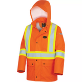 5892PKT Veste de sécurité imperméable à haute visibilité ignifuge, Orange haute visibilité