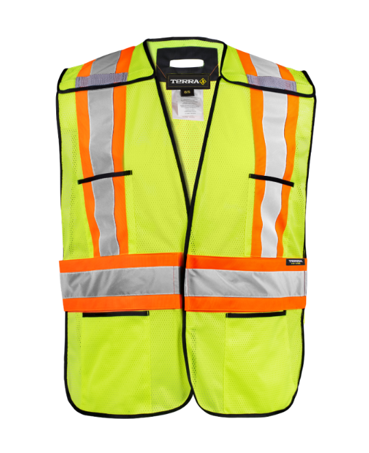 Veste détachable en 5 points haute visibilité avec biais noirs
