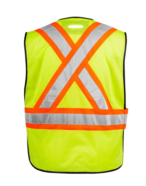 Veste détachable en 5 points haute visibilité avec biais noirs