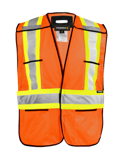 Veste détachable en 5 points haute visibilité avec biais noirs