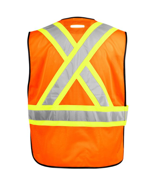 Veste détachable en 5 points haute visibilité avec biais noirs