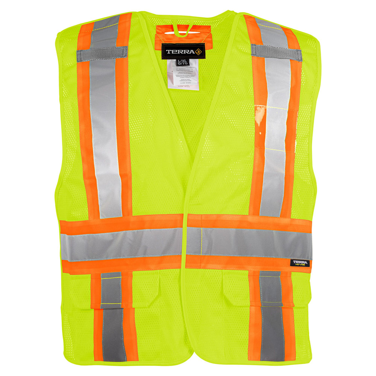 Veste en maille ajourées détachable en 5 points, haute visibilité, jaune