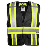 Veste en maille ajourées détachable en 5 points, haute visibilité, noir