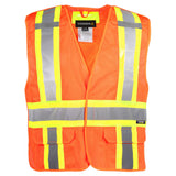 Veste en maille ajourées détachable en 5 points, haute visibilité, orange