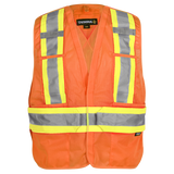 Veste en maille ajourées détachable en 5 points haute visibilité, orange
