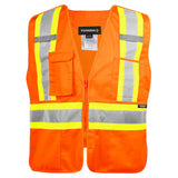Veste détachable en 5 points haute visibilité avec fermeture à glissière
