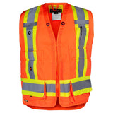 Veste d'arpenteur haute visibilité avec fermeture éclair, Orange