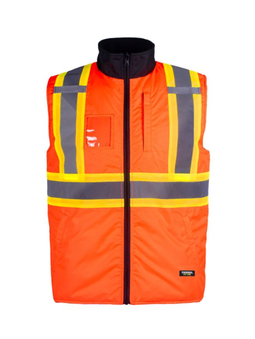 Veste doublée réversible haute visiibilité, orange
