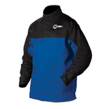 Manteau de soudage combiné, cuir, moyen, noir/bleu