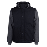 Veste en caneva 2 en 1 avec capuche et manches amovibles, noir