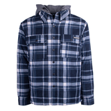 Veste matelassée en flanelle avec capuchon trompe l'oeil, Bleu