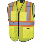 Veste de sécurité à maille en avant, Jaune lime haute visibilité, Polyester