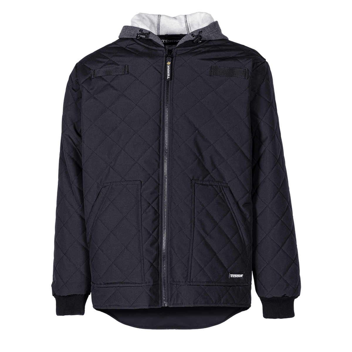 Veste de réfrigération matelassé avec capuchon, noir