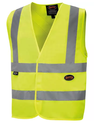 Veste de sécurité haute visibilité en tricot chaîne, Jaune lime haute visibilité, Polyester