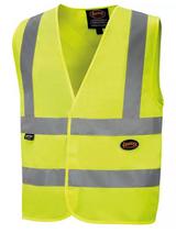 Veste de sécurité haute visibilité en tricot chaîne, Jaune lime haute visibilité, Polyester