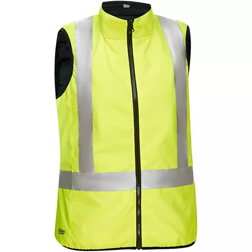 Veste bouffante, enveloppante et réversible avec X au dos Bisley  pour femmes, jaune lime haute visibilité, polyester