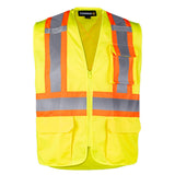 Veste de sécurité haute visibilité avec fermeture éclaire à glissière, jaune