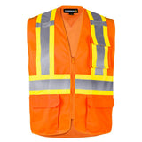 Veste de sécurité haute visibilité avec fermeture éclaire à glissière, Orange